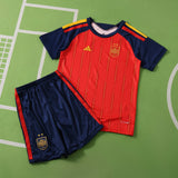 Conjunto Infantil Seleção Espanha I Copa do Mundo 2026 Vermelho