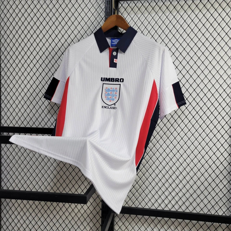 Camisa Seleção Inglaterra I 1998 Retrô Branca Masculina