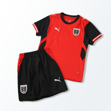 Conjunto Infantil Seleçãao Áustria I Copa do Mundo 2026 Verrmelho