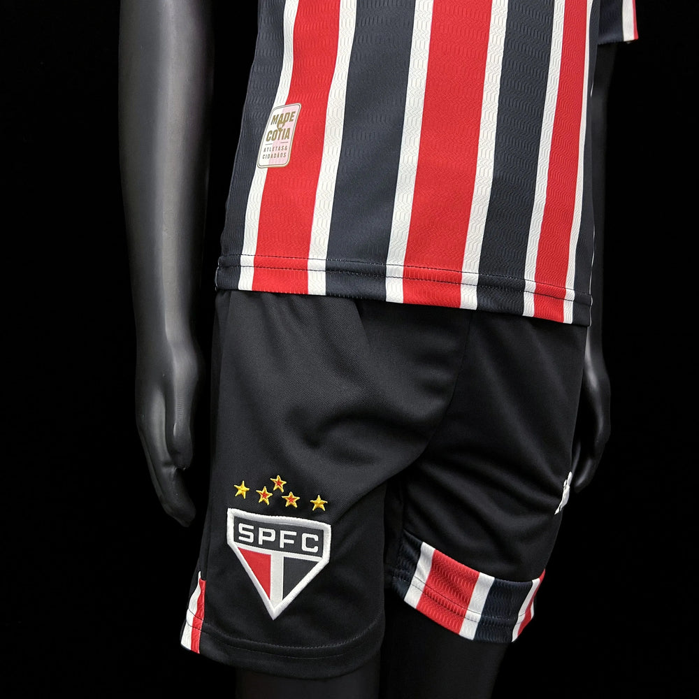 Conjunto Infantil São Paulo II 24/25 Vermelho e Preto New Balance