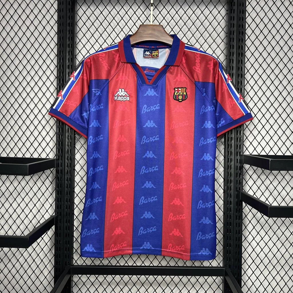 Camisa Barcelona I 1996/1997 Retrô Vermelha/Azul