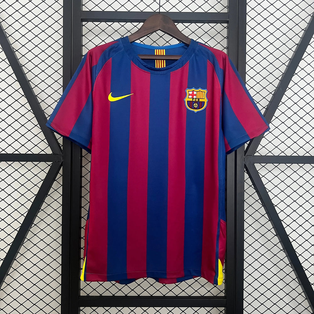 Camisa Barcelona I 2005-2006 Retrô Vermelha/Azul Nike
