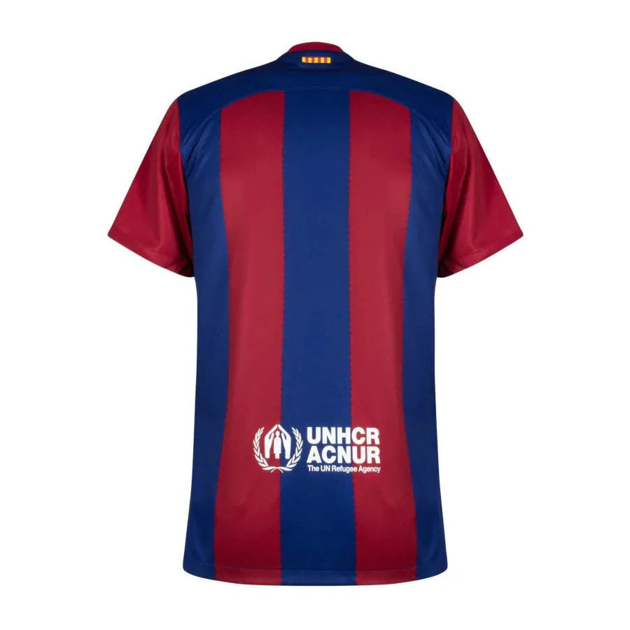 Camisa Barcelona I 23/24 Edição Especial Rolling Stones Vermelha e Azul Masculina Nike