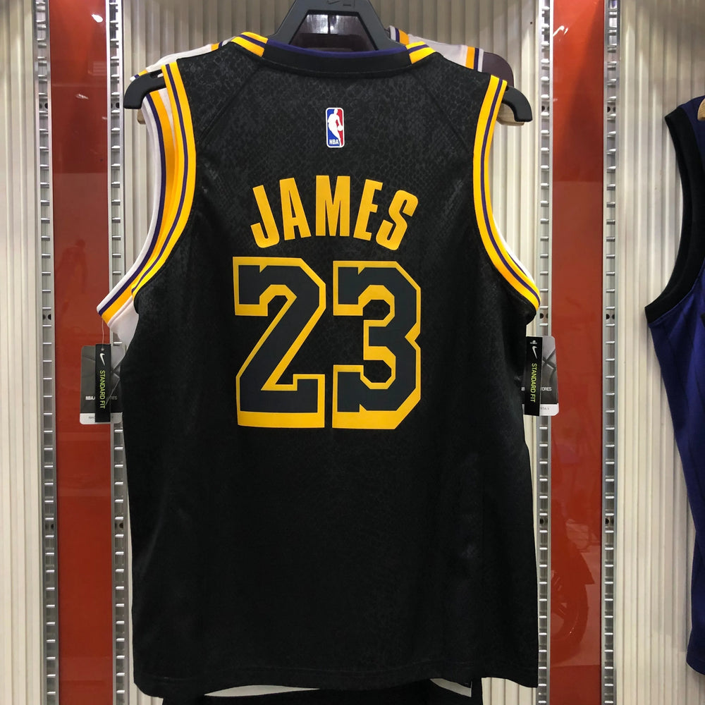 Regata Los Angeles Lakers Edição Black Mamba Preta LeBron James #23 Não Personalizar