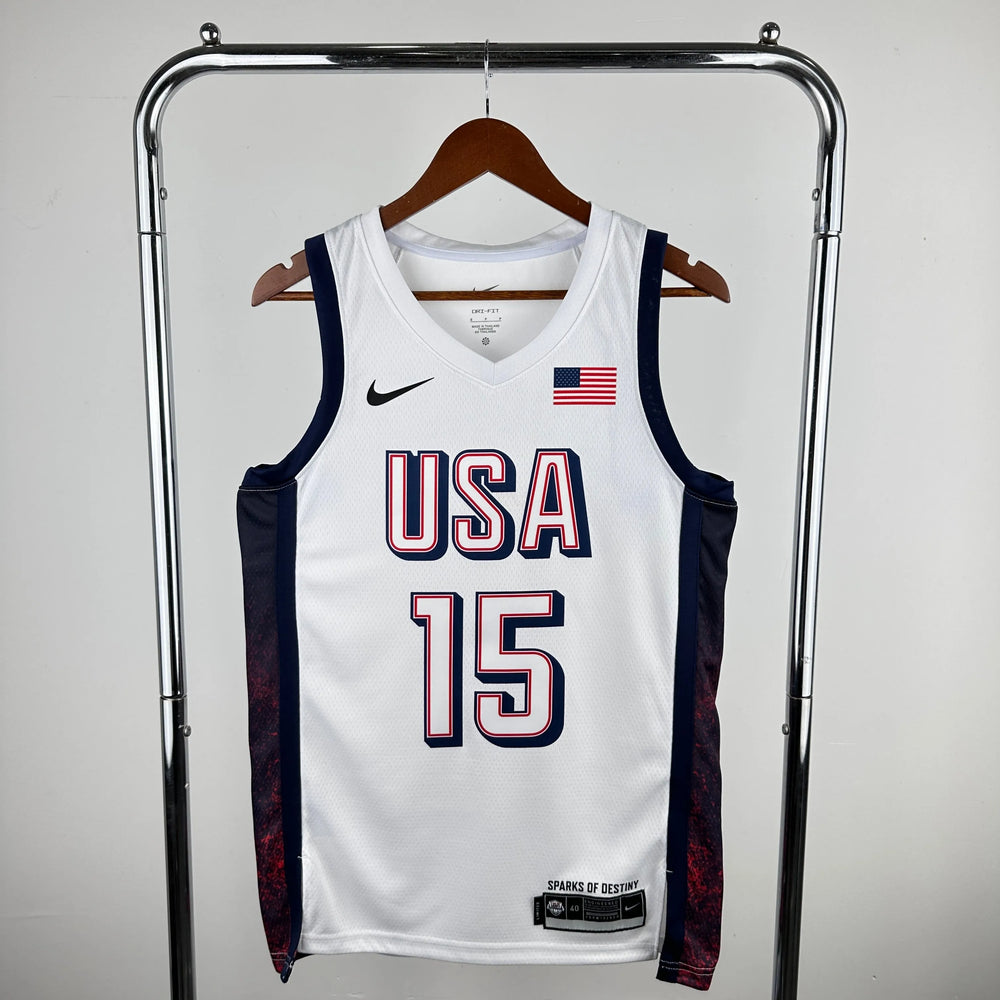 Regata Seleção Estados Unidos Olimpíadas 2024 Branca Devin Booker #15