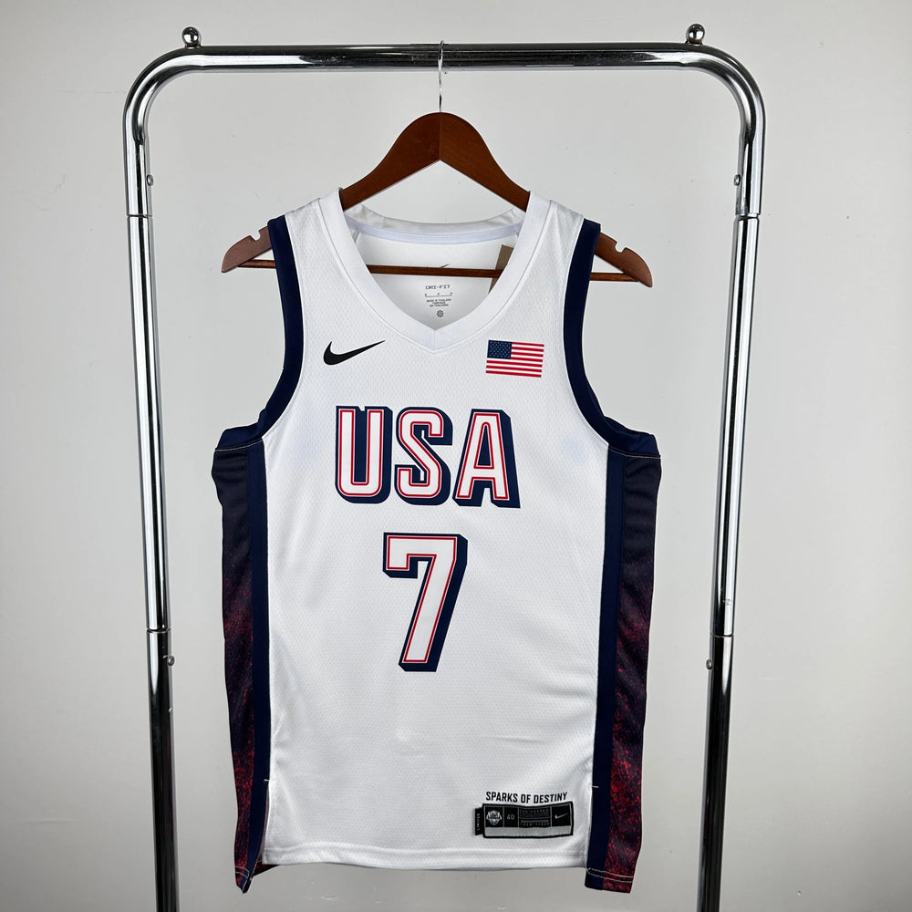 Regata Seleção Estados Unidos Olimpíadas 2024 Branca Kevin Durant #7