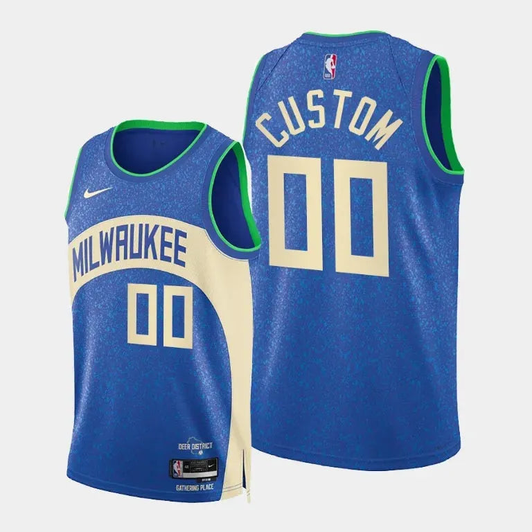 Regata Milwaukee Bucks Swingman City Edition 23/24 Azul Masculina Nike