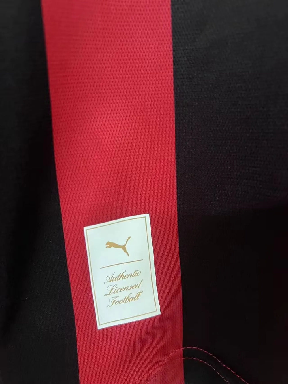 Camisa AC Milan Edição Especial 125 Anos Manga Longa Vermelha e Preta Masculina Puma