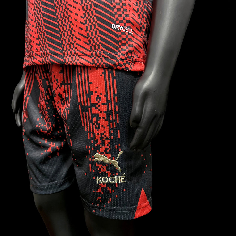 Conjunto Infantil AC Milan x Koché Vermelho e Preto Puma