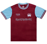 Camisa West Ham x Iron Maiden 50 Anos Azul e Vermelha