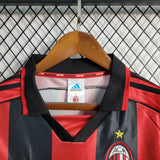 Camisa AC Milan I 1998/1999 Retrô Vermelha/Preta Masculina – DS