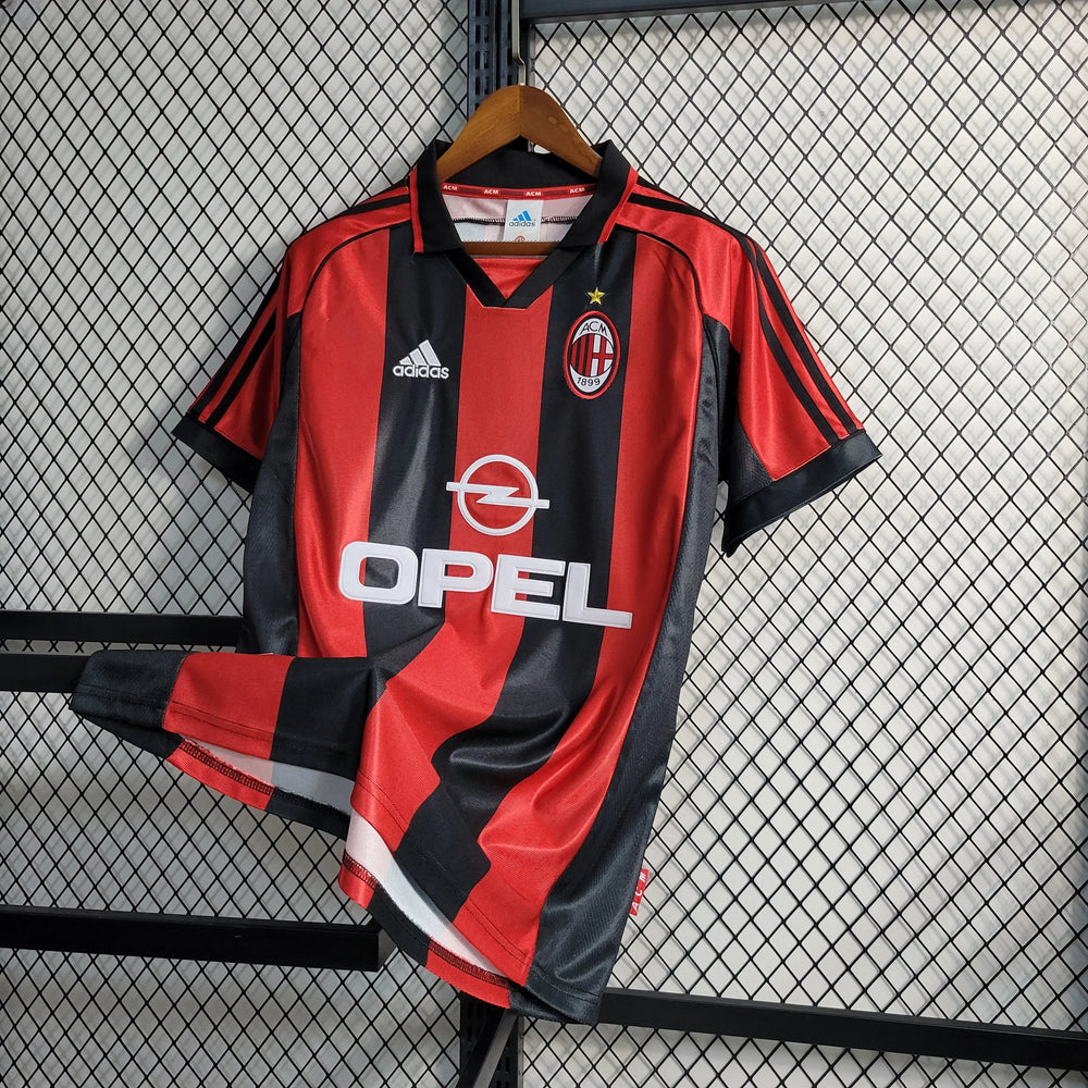 Camisa AC Milan I 1998/1999 Retrô Vermelha/Preta Masculina Adidas