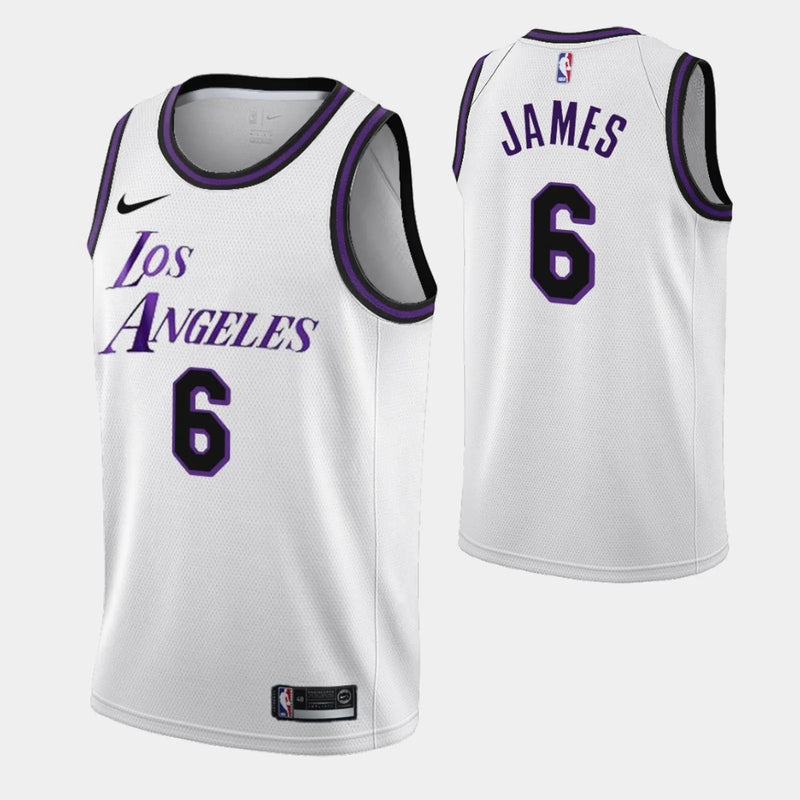 Regata NBA Nike Swingman - Los Angeles Lakers Branca - James #23
